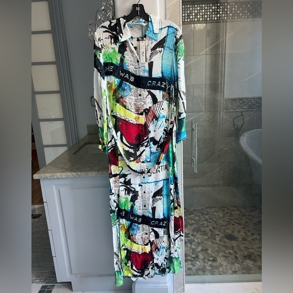 Alice + Olivia X Basquiat Chassidy Maxi Shirt Dress - Picture 7 of 16